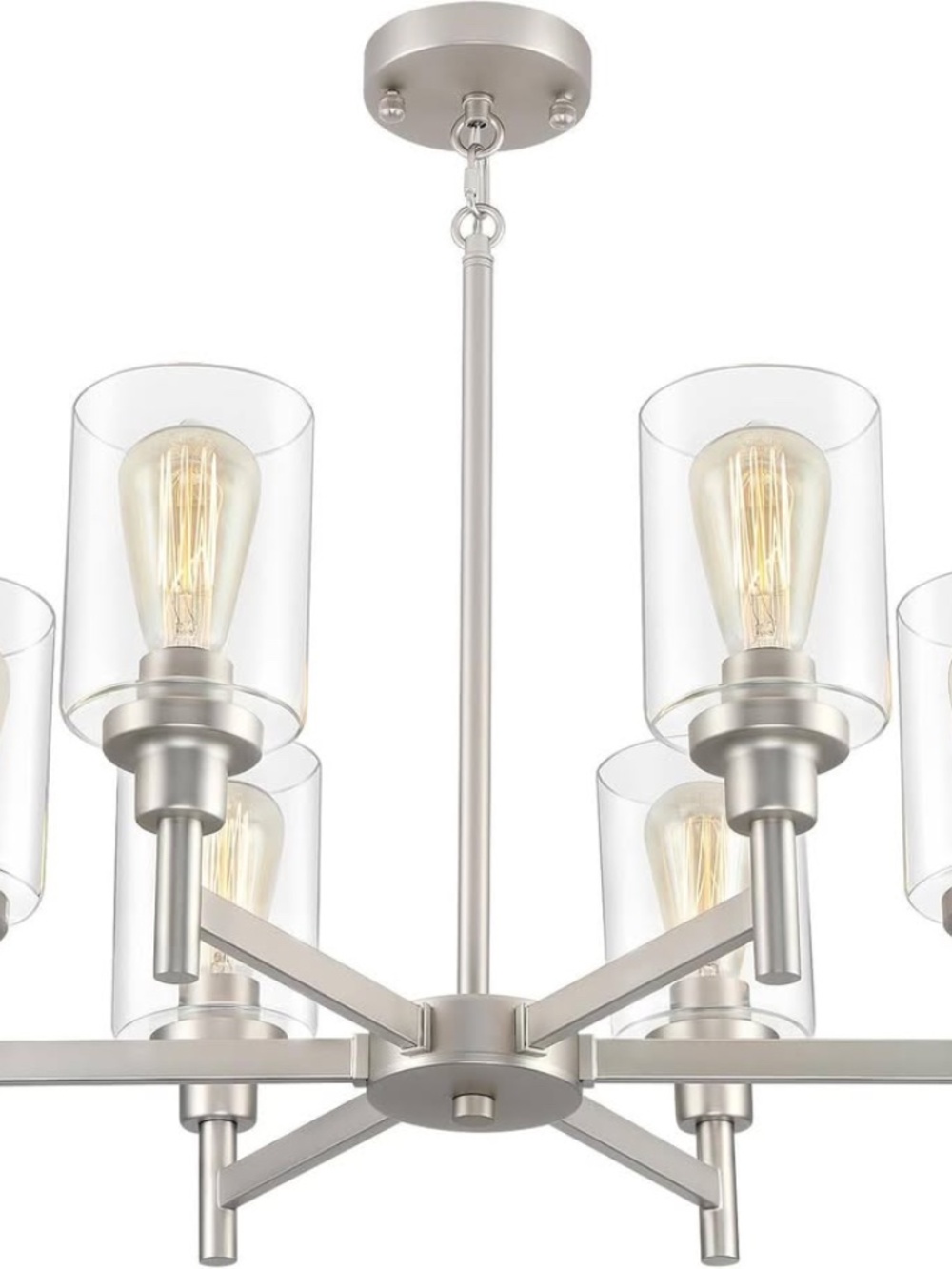 NEW 6-Light Brushed Nickel Chandeliers for Dining Room Light Fixture